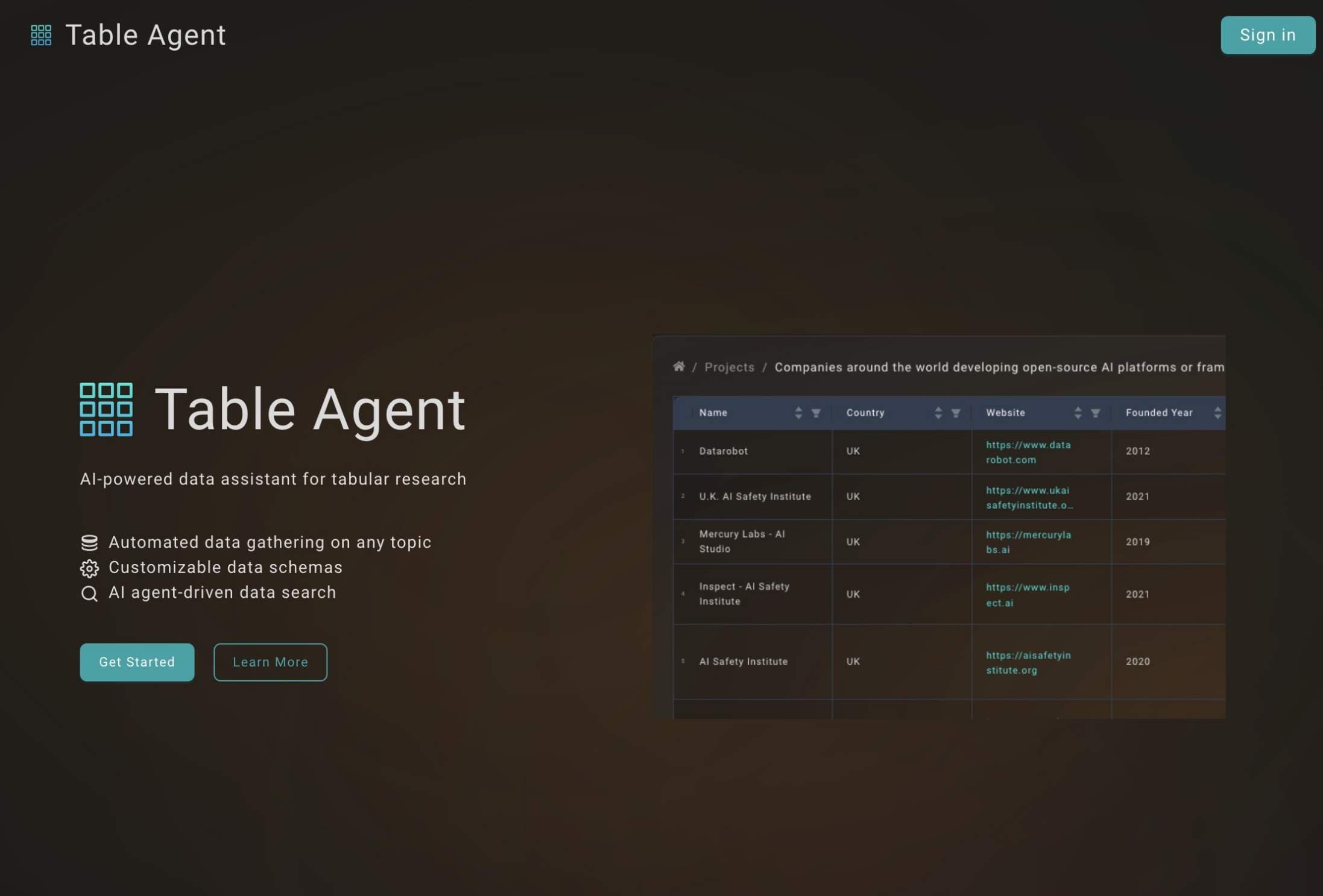 Table Agent